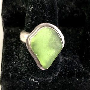 Sterling Sea Glass Vintage Handmade ring FINAL PRICE